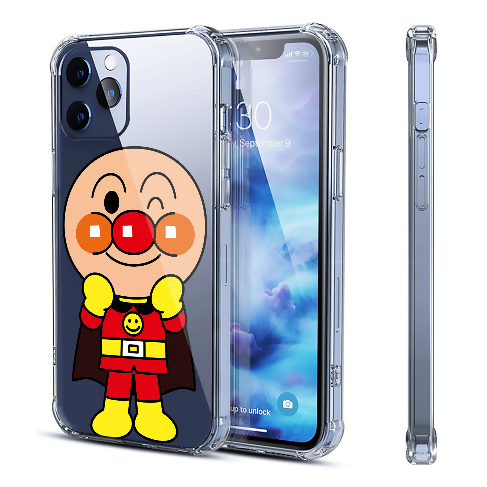 （画像用） アンパンマン Anpanman 【iPhone 12シリーズ対応】透明スマホケース（クリアソフトケース）